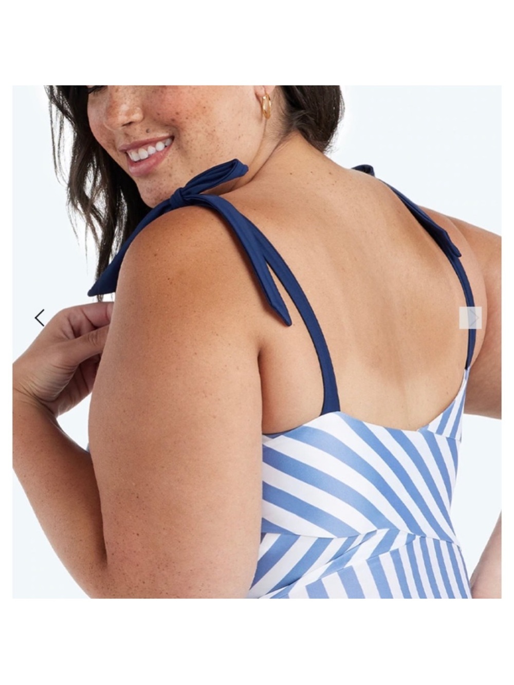 NWOT Summersalt "The Tie Oasis" Blue White Nautical Striped One Piece Swim Suit - Picture 8 of 16